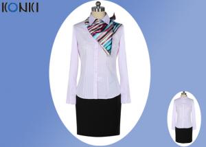 Quality Female Pink Corporate Office Uniform Shirts Business Office Clothing for sale