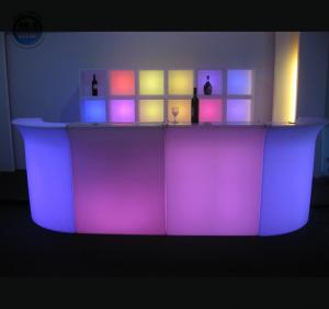 Quality Remote Control Rechargeable Battery Power Illuminated 16 Colors Changing LED Bar Counter for Nightclub for sale