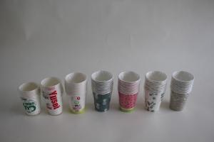 Quality 230+18pe Green White Hot Drink Single Double Layer Coffee Disposable Paper Cup for sale
