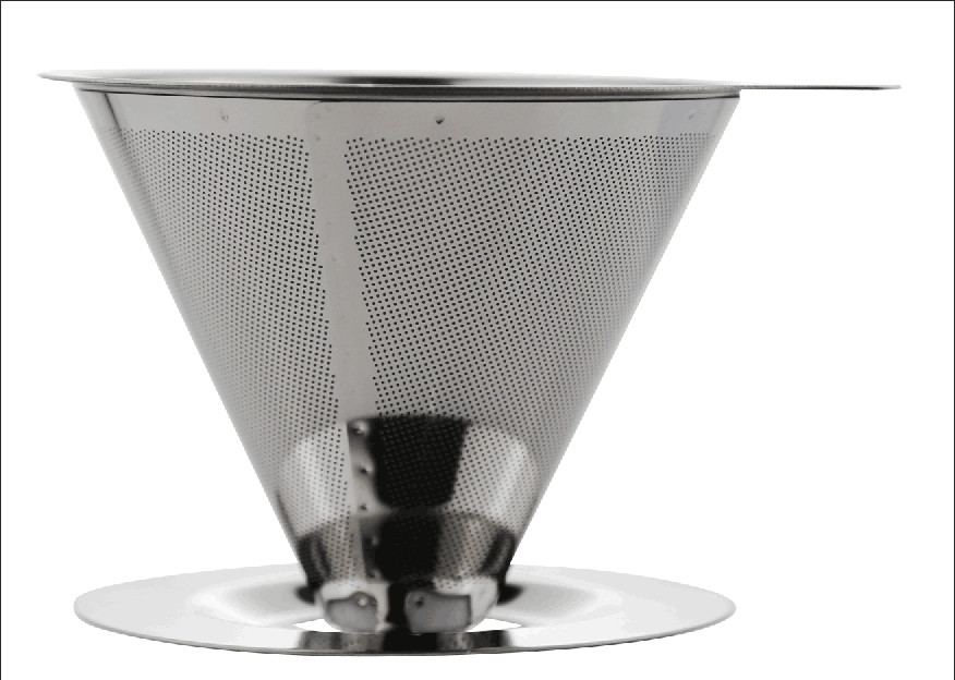 Double Layer Mesh Stainless Steel Coffee Filter Cone For 2  Cups , 85mm Height