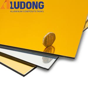 Quality 3MM Gold Silver Mirror Aluminum Composite Panel PE Coating for sale