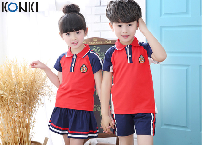 Quality Custom School Uniforms Shirt For Boys And Girls , Summer School Uniform Clothes for sale