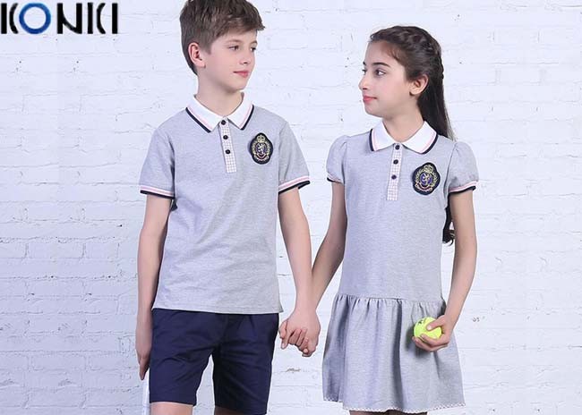 Quality Casual Customized Middle School Uniforms Polo Shirt And Dress for sale