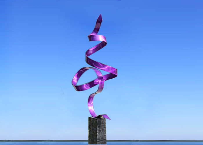 Quality Anti Corrosion Painted Metal Sculpture Abstract Design Various Colors 200cm Height for sale