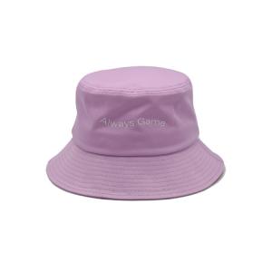 Quality Letter Flat Embroidery Fisherman Bucket Hat Woven Patch 100% Cotton Twill Purple for sale