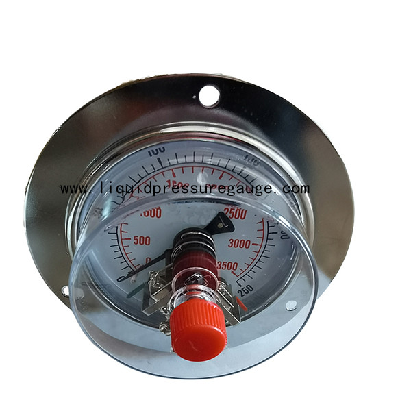 Quality Painted Steel Electric Contact Pressure Gauges 3500psi With Flange for sale