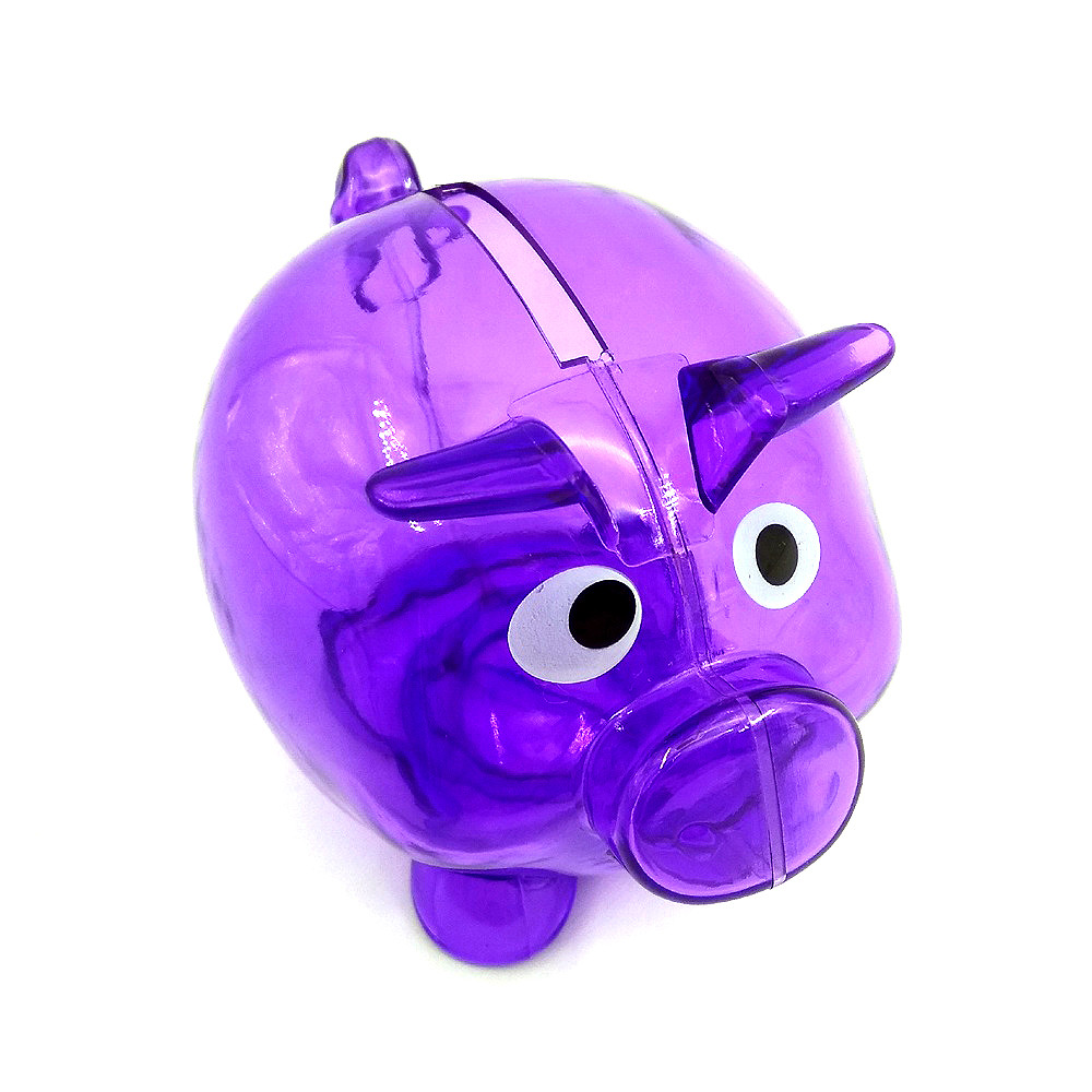 Quality Cartoon Purple Transparent Piggy Bank Kids Birthday Gift for sale
