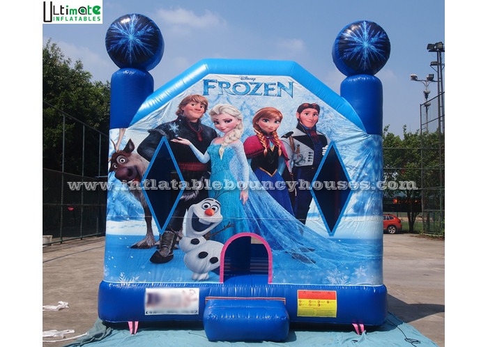 Quality Commercial Grade Kids Frozen Inflatable Bounce Houses With Obstacles For Parties for sale