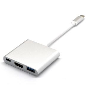 Quality Type c to HDMI HD adapter and Aluminum alloy silver USB3.1 faster data cable for sale