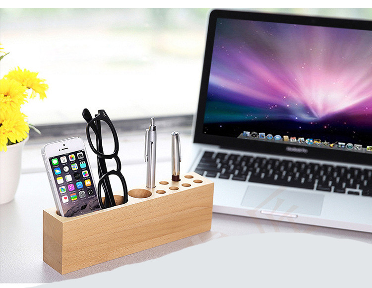 Quality Carbonized bamboo phone stand  with a Pen holder for iphoneX 6splus for samsung S6 EDGE for sale