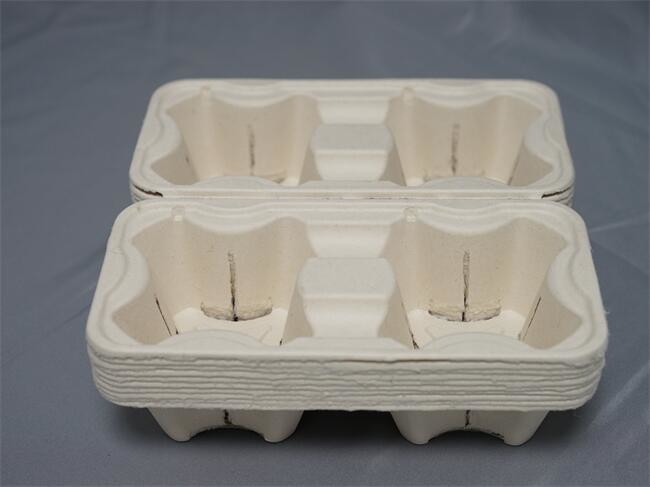 Quality 4 Cell Cup Biodegradable Sugarcane Plates Bagasse Pulp 220x218x46.6mm for sale