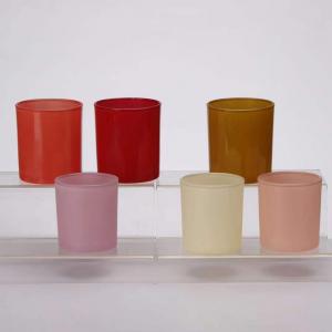 Quality Electroplating Cylinder Votive Glass Jar Candle Holders For Wedding Decorative for sale
