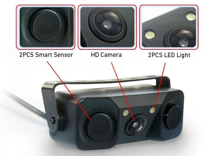 Reverse camere New 2 in 1 Sound Alarm CCD HD Car Reverse Backup Camera Parking