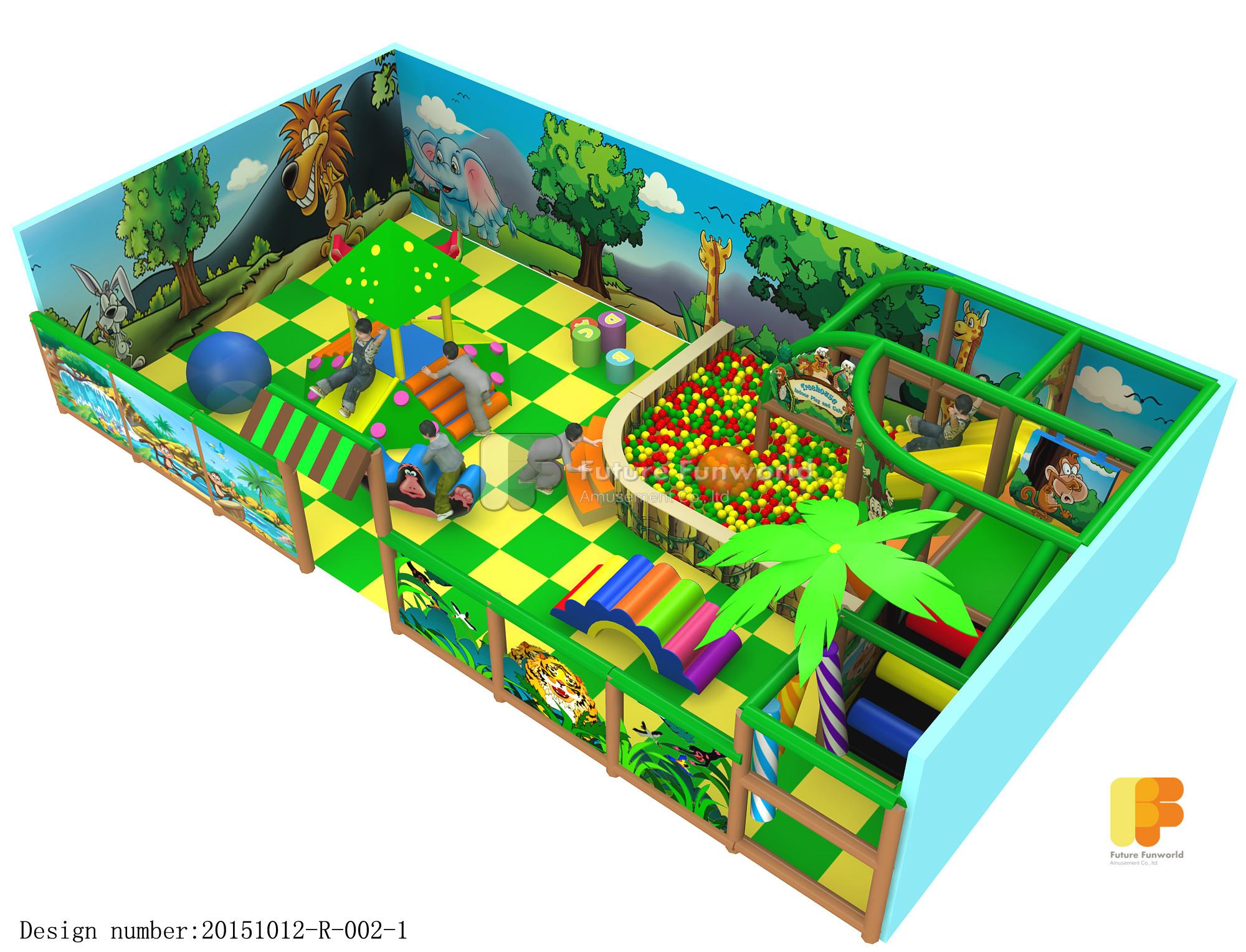 Quality Jungle Theme Project for Kids Indoor Playgrund FF-20151012-R-002-1 for sale