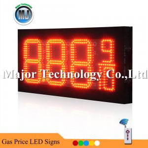 Quality 8inch 8.88 9/10 Red Color Waterproof RF Remote Control Pertol LED Price Sign Board for sale