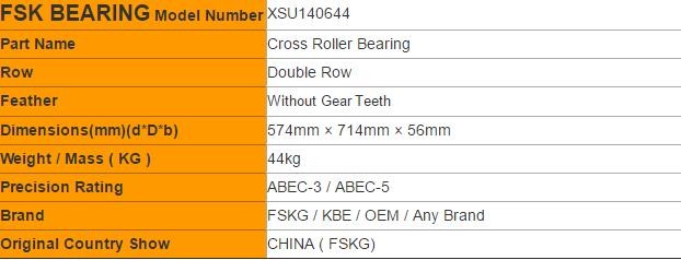 Quality XSA / XSU / XSI Series XSU140644 Cross Roller Bearing Robot Accessories for sale