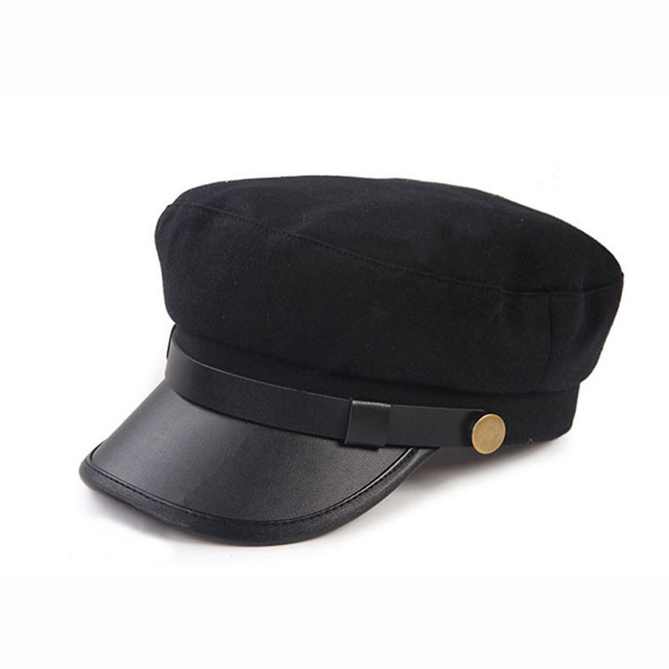Quality Plain Military Peaked Cap / Short Brim Military Cap 56-60cm Size Eco Friendly for sale