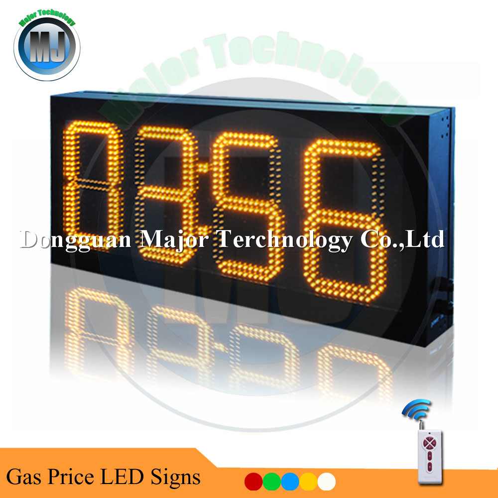 Quality RF Remote Control  Amber LED Time and Temperature Sign for Outdoor USage for sale