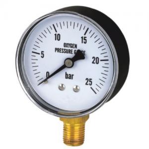 Quality SS Case 2.5in 25 Bar Oxygen Pressure Gauges 1/4 NPT Lower Mount Meter for sale
