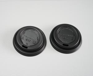 Quality Black 80mm Hot Drink Compostable Cup Lids Restaurants for sale