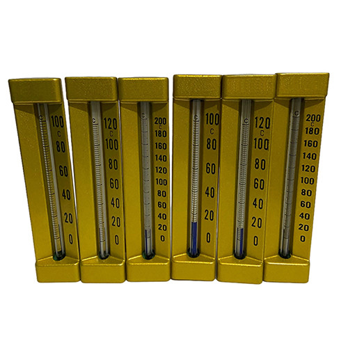 Quality Liquid Filled 120C 90deg Industrial Glass Thermometers 3/4" NPT for sale