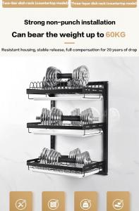 Quality 304 Stainless steel bowls and chopsticks storage rack on the table or wall for sale