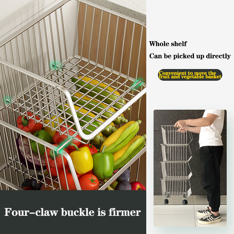 Quality Kitchen Fruit And Vegetable Storage Rack 304 Stainless Steel Material for sale