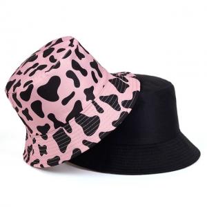 Quality Fashion Summer Cotton Bucket Hat Cow Striped Print Hip Hop Panama Cap for sale