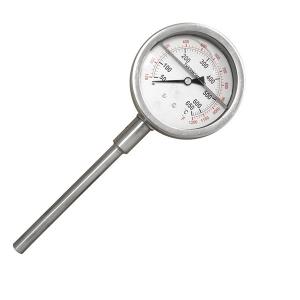 Quality Lower Mount Stainless Steel 4'' 100MM Glycerine Bimetal Stem Thermometer 50C for sale