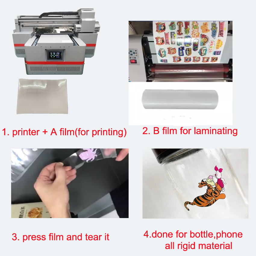 A3 UV DTF Film A And Film B Transfer To Glass Ceramic Metal Phone Case Printer
