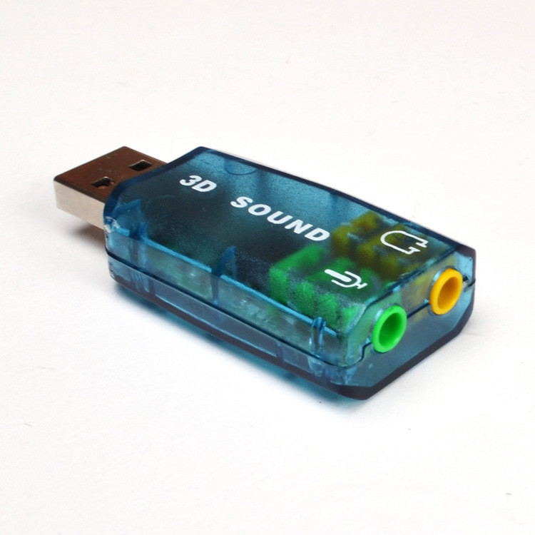 Quality Blue Male USB 5.1 External independent sound card with CM108 chip support DirectSound 3D effect for sale