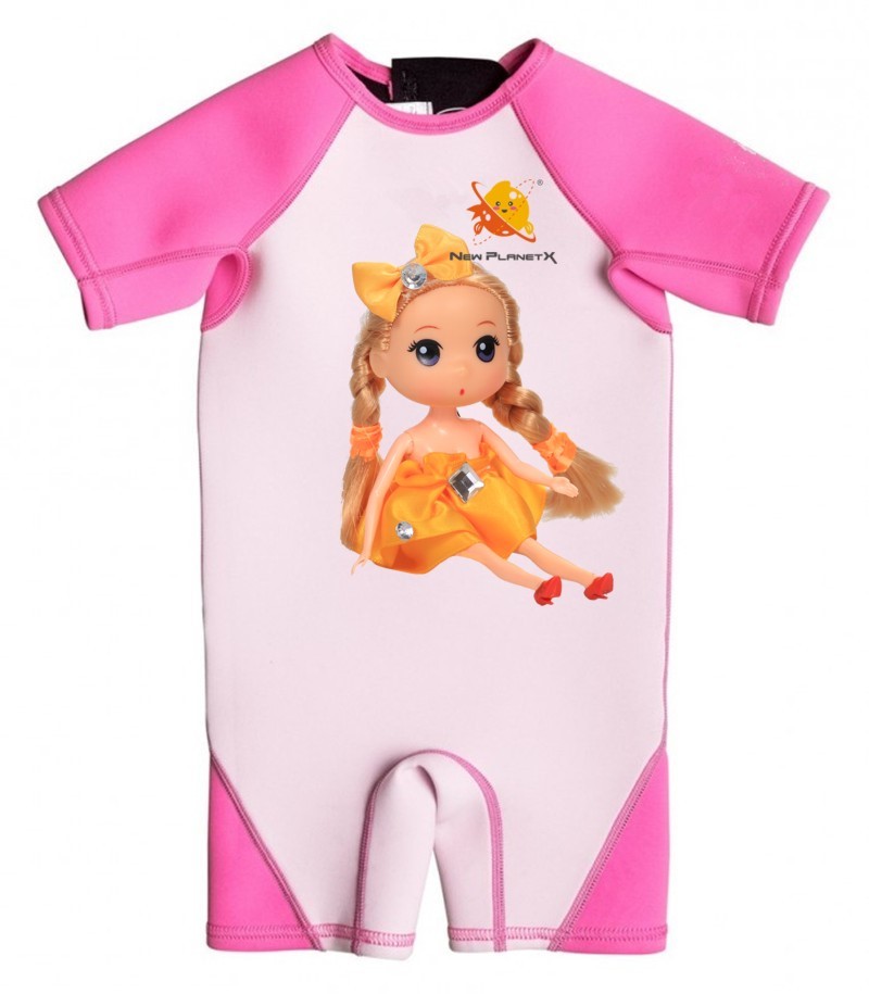 Quality High Quality Girl Neoprene Wetsuit with UV Protection and Cartoon Doll for sale