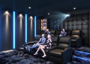 Quality Grey Home Cinema System With Leather Electric Recliner Sofa For Movie / Theater / House for sale