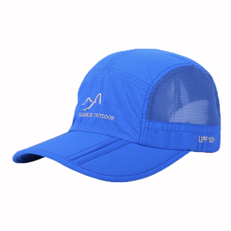 Quality Custom Foldable 5 Panel Camper Hat Stylish Curved Brim Cap 100% Polyester for sale