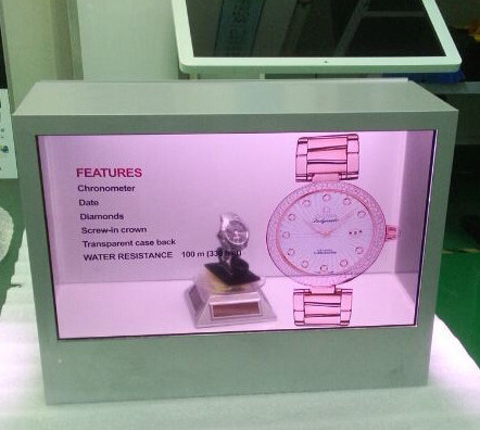 Quality Ads Transparent LCD Display Box Cake , Sandwich Interactive Exhibit Showcase for sale