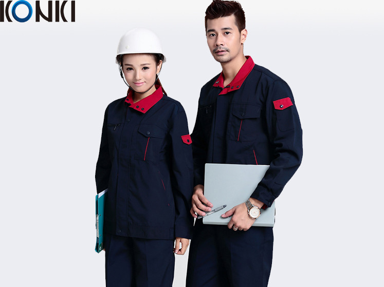 Quality Contrast Color Industrial / Factory Workwear Sets 100% Cotton Mens Workwear for sale