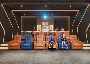 Quality 3D Home Cinema System With Genuine Leather Movie Theater Sofa Seats And Electric Recliner for sale