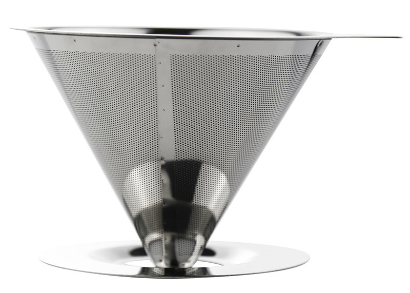 Quality Durable Pour Over Coffee Filter Cone With Stand , Metal Coffee Dripper for sale