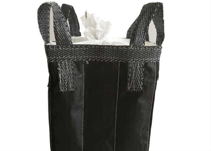 Quality Black Flexible PP Bulk Bag Flat Bottom With Spout 100% Virgin PP Founded 1000kgs for sale