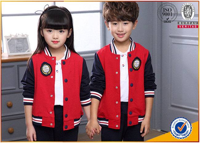 Quality Soft handfeel Cotton baseball  jacket uniform Custom School Uniforms for kindergarten school for sale