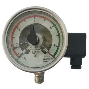 Quality Liquid 9 Kg Per CM2 4 Inch 10cm Electric Contact Pressure Gauges 3/8'' NPT for sale