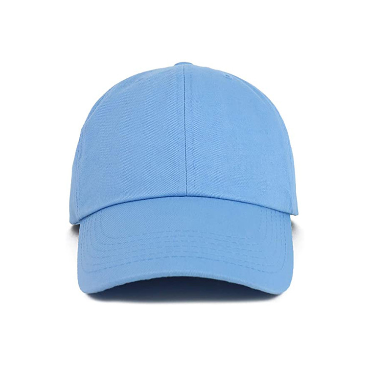Quality OEM Blue Color None Logo Cotton Fabric Baseball Cap for sale