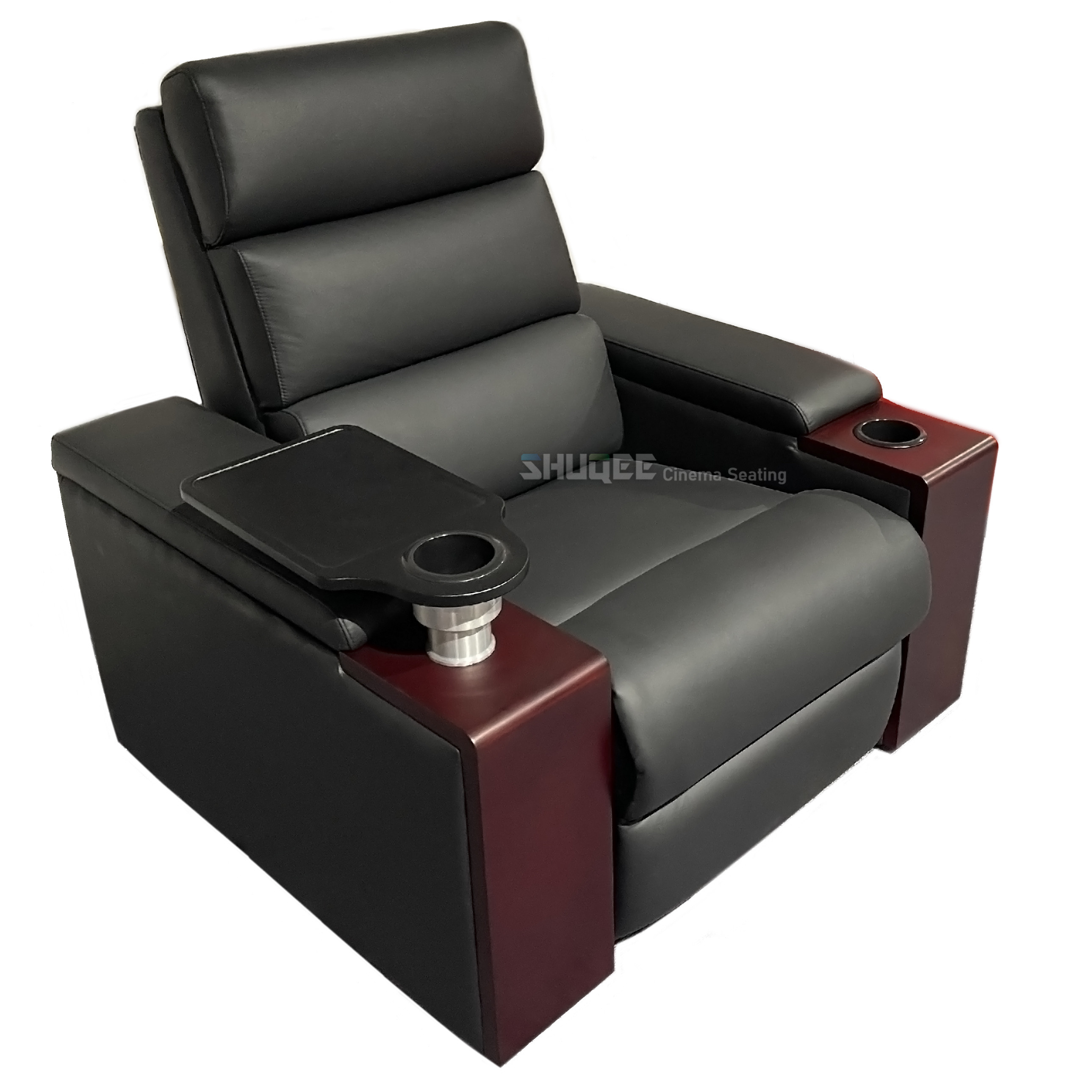 Quality Synthetic Leather Movie Theater VIP Sofa With Rotating Tray for sale