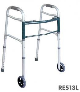 Quality Two button folding walking aids walker for adult, with wheel / castor , Rollator for sale