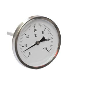 Quality 4'' 100mm 1/2 BSP Industrial Bimetal Thermometer 120C Back Connection Pressure Gauge for sale