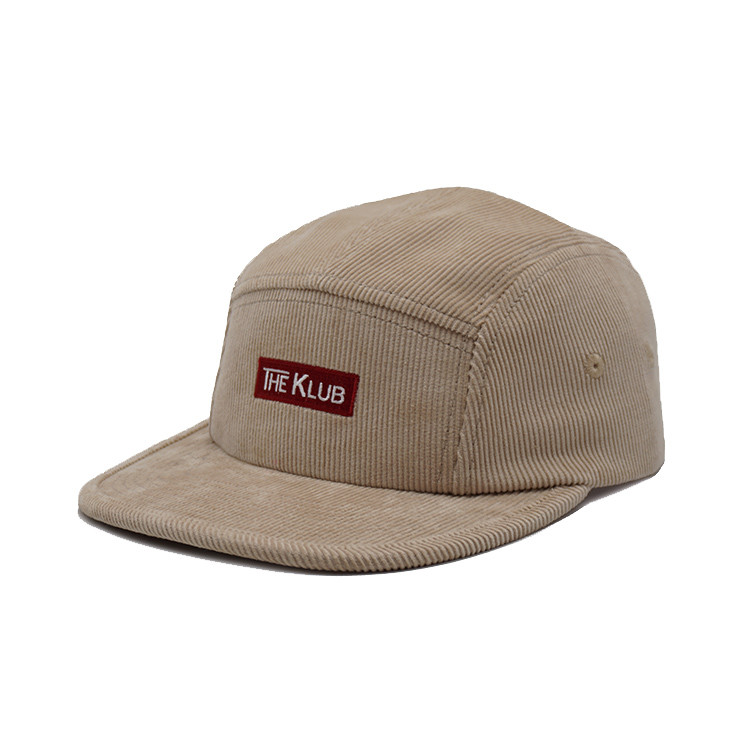 Quality Cream Colored Corduroy Camper Cap Visor Unisex Premium Sport Hat for sale