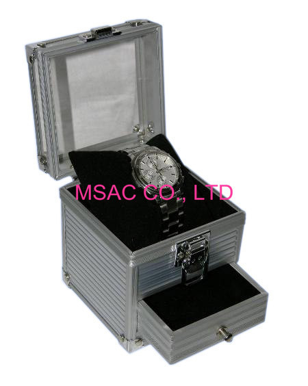 Quality Easy Transport Aluminum Watch Case Box Silver Color For Protect Watches for sale
