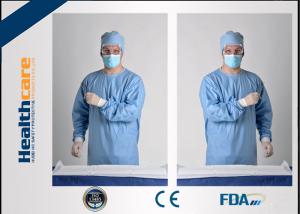 Quality Blue Disposable Surgical Gowns Sterile Reinforced Knitted Wrists Gowns ISO CE FDA Approved for sale