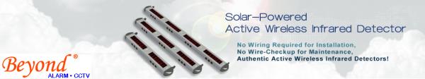 Solar-Powered 8-beam Active Wireless Infrared Beam Detector for Windows