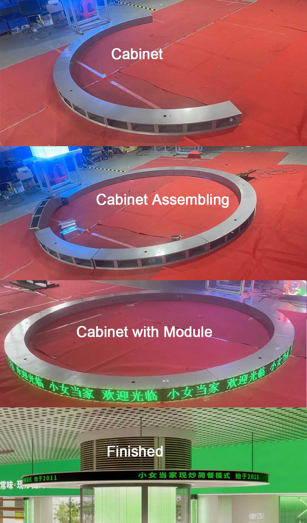 Soft Module Curve LED Screen , Customized SDK LED Display For Restaurant Decoration